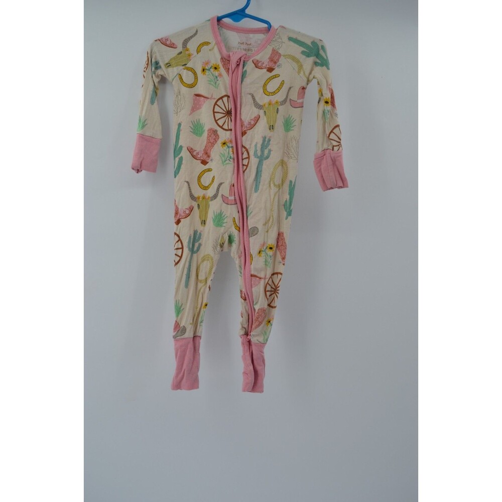 Little Sleepies Western Cowgirl Ready to Rodeo Lunaluxe Zippy Pajamas 3-6 Bamboo